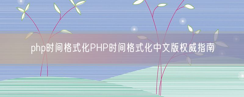 php时间格式化PHP时间格式化中文版权威指南
