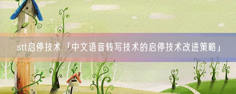 stt启停技术「中文语音转写技术的启停技术改进策略」